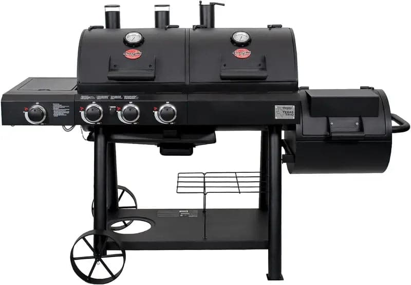 Char-Griller Texas Trio 3-Burner Dual Fuel Grills with Smoker