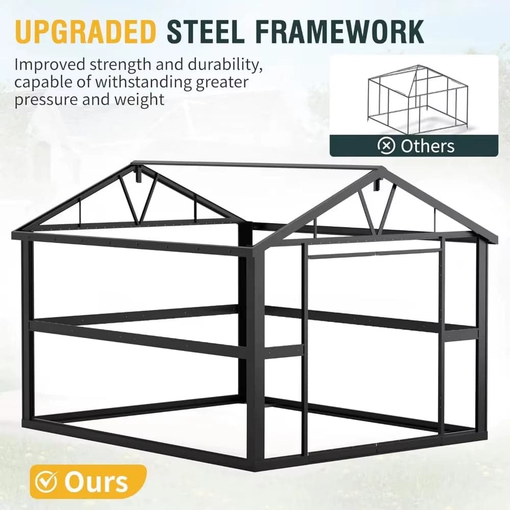 Metal Outdoor Storage Shed 10×12 FT with Lockable Door and Windows