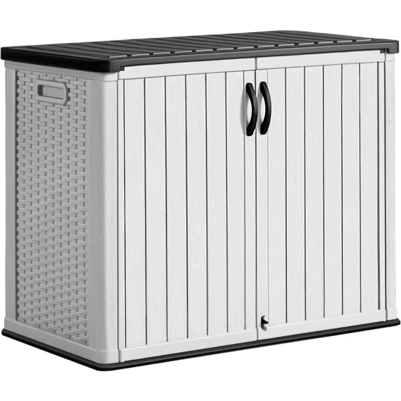Spacious 27 Cu. Ft. Weatherproof Resin Horizontal Storage Shed